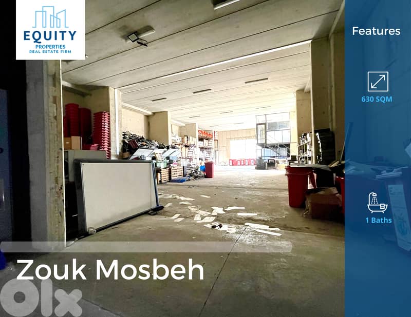 630 SQM Industrial Warehouse For Rent In Zouk Mosbeh #RK233125 0