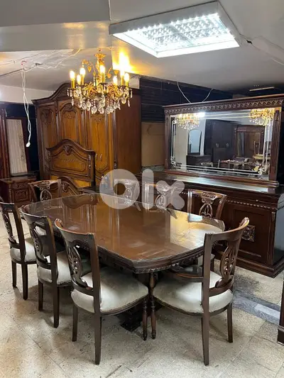 اوضة سفرة خشب زان ولاتي كلا ملبسة قشر