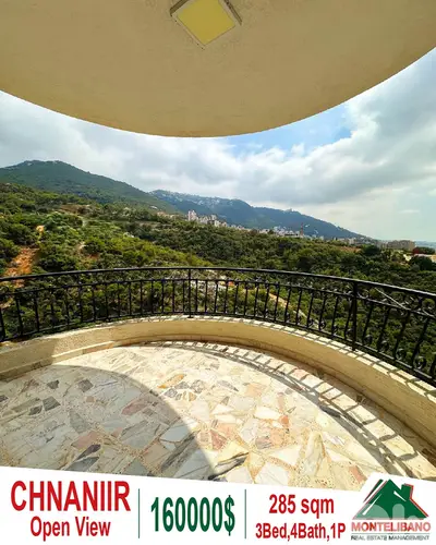 285 sqm Apartment For Sale in Chnaniir (شننعير) with Open View