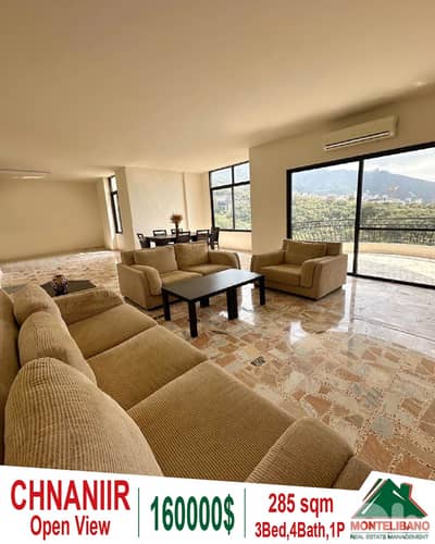285 sqm Apartment For Sale in Chnaniir (شننعير) with Open View