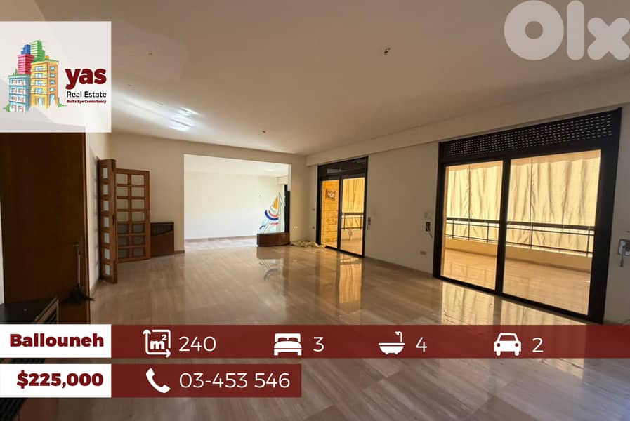 Ballouneh 240m2 | Well Maintained | Prime Location | View | Catch | TY 0