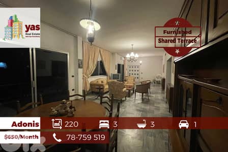 Adonis 220m2 | Rent | Furnished | Shared Terrace | Sea & City View |JA
