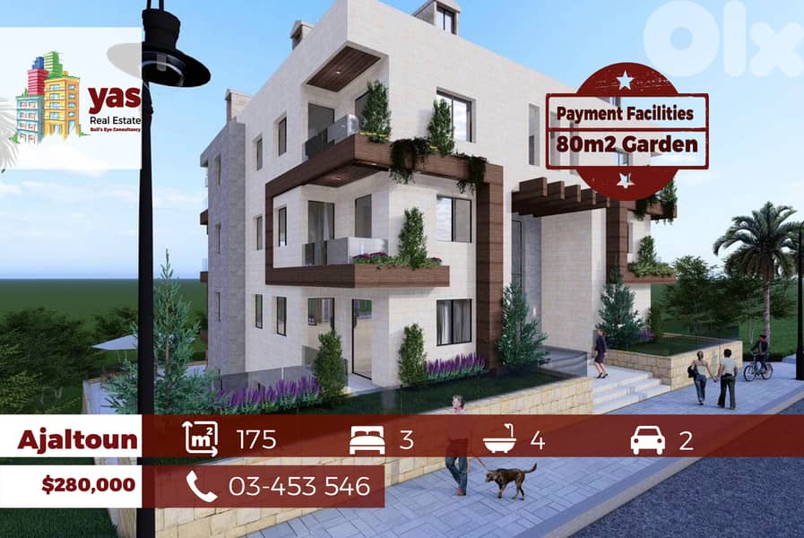 Ajaltoun 175m2 | 80m2 Garden | Under Construction | Pyt Facilities | 0