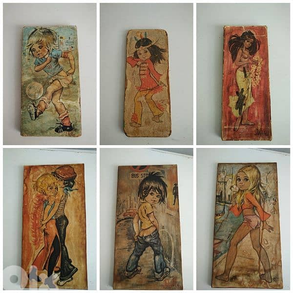 Vintage Idylle paintings on wood - Not Negotiable 0