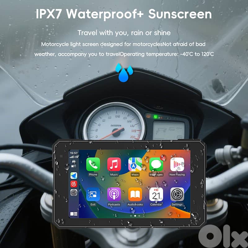 Motorcycle Screen with Carplay/Android Auto 2