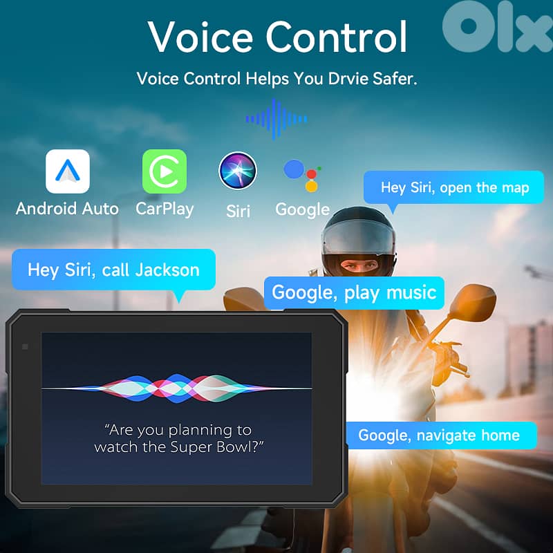 Motorcycle Screen with Carplay/Android Auto 4