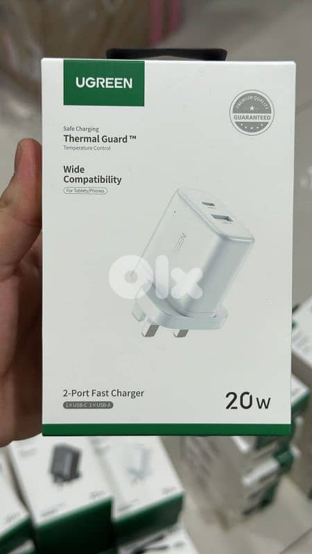 Ugreen 20w 2-port Fast charger 3pin white x227 0
