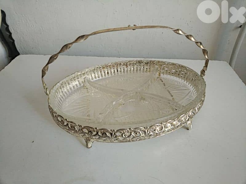Old glass oval basket - Not Negotiable 0