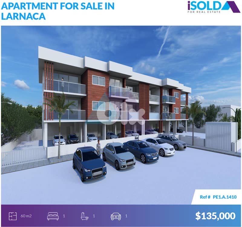 1 bedroom apartment with prime location 4sale in Livadia/Larnaca 0