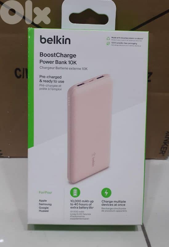 Belkin boostcharge power bank 10k 15w pink 0