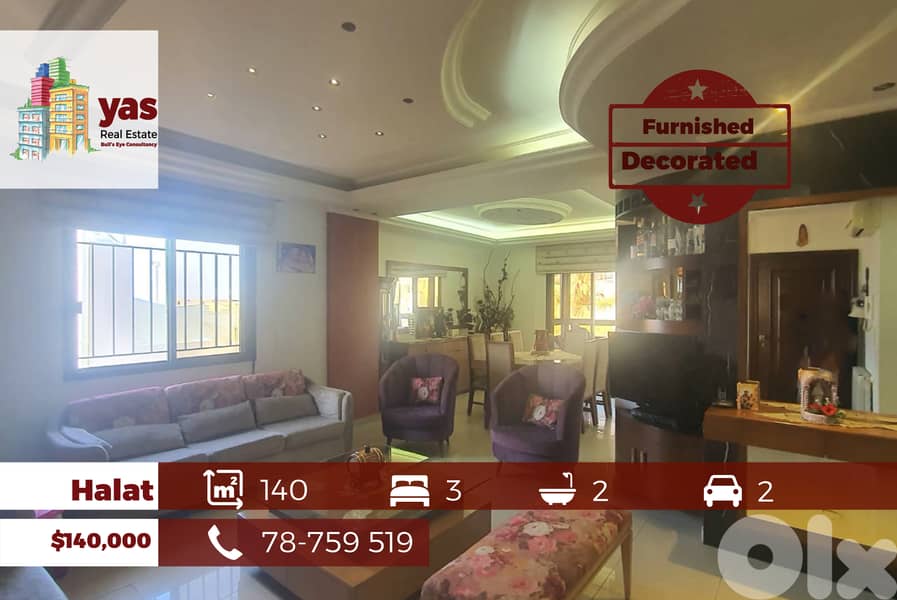 Halat 140m2 | Furnished | Calm Area | Prime Location | Decorated | ABA 0