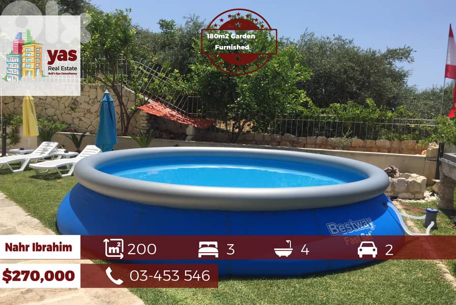 Naher Ibrahim 300m2 | 180m2 Garden | Furnished | Decorated | OH | 0