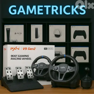 PXN V9 GEN 2 gaming racing wheel with shifter and 3 pedals