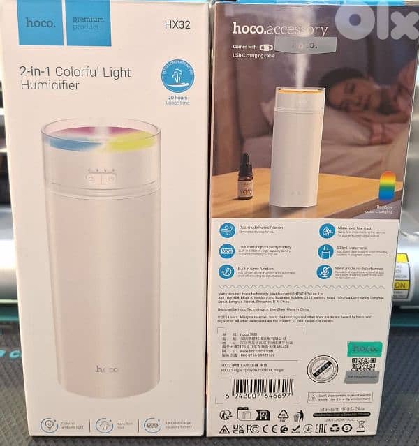 HOCO 2-IN-1 COLORFUL LIGHT HUMIDIFIER HX32 0