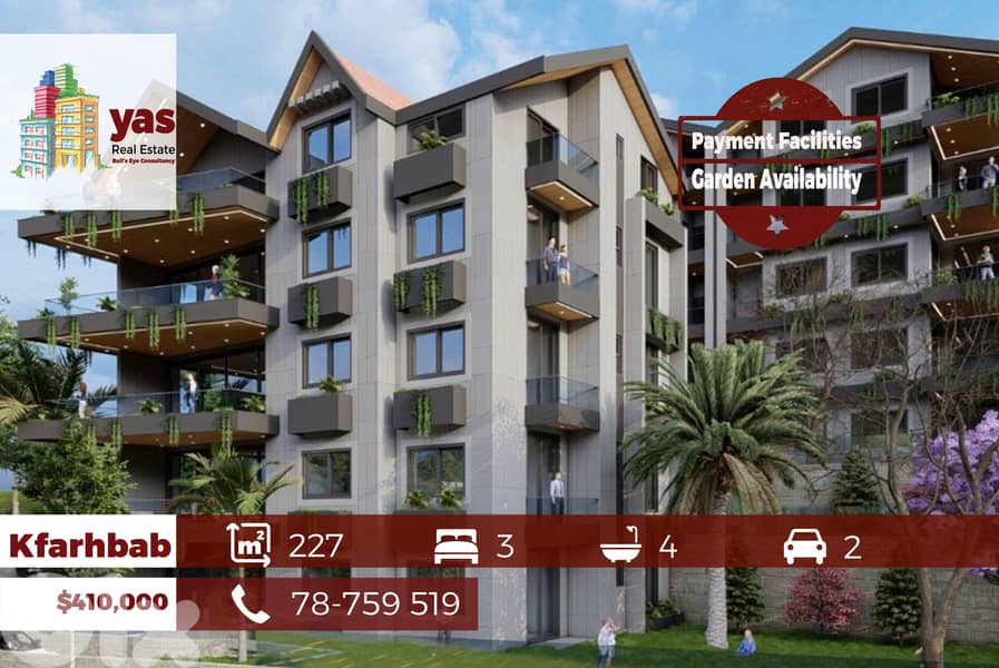 Kfarhbab 227m2 | Garden Availability | Payment Facilities | Luxury |JH 0