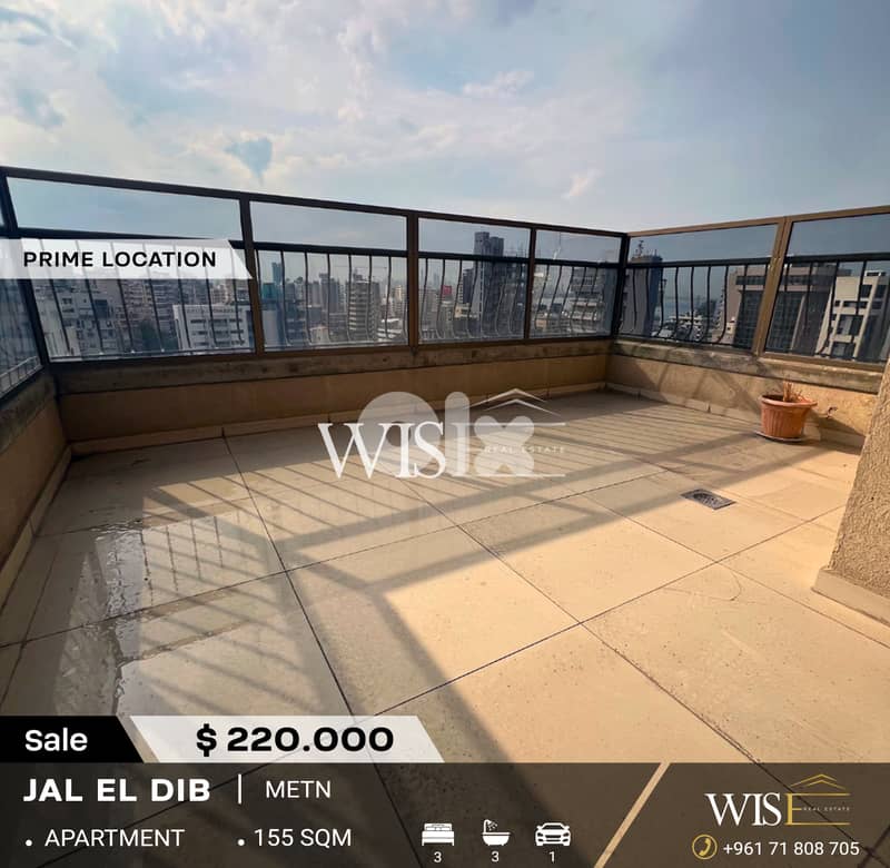 Spacious 155 SQM Apartment for SALE in a Prime Location – Jal El Dib! 0