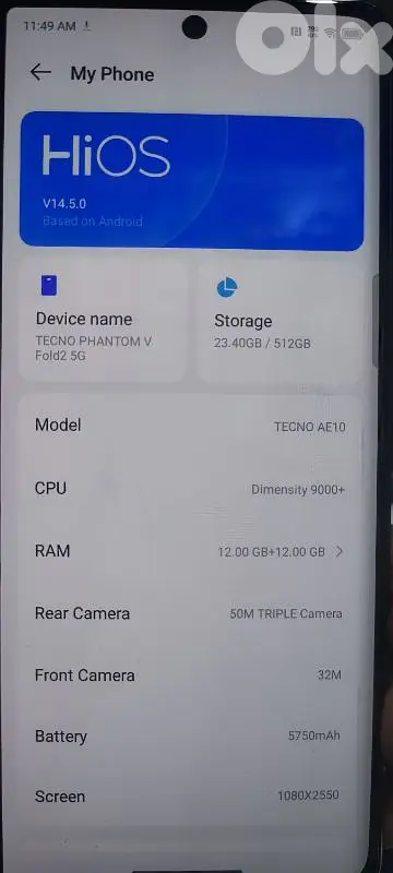 Tecno Phantom V Fold 2