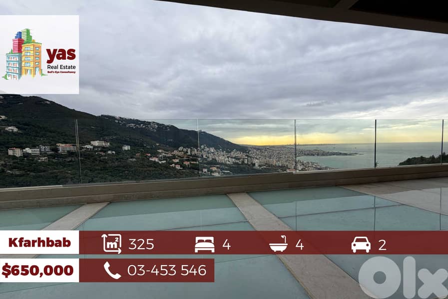Kfarhbab 325m2 | Panoramic Mountain And Sea View | YV | 0