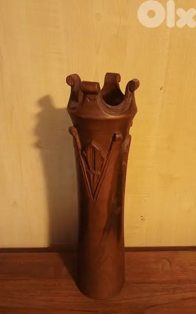 Teak wood vase