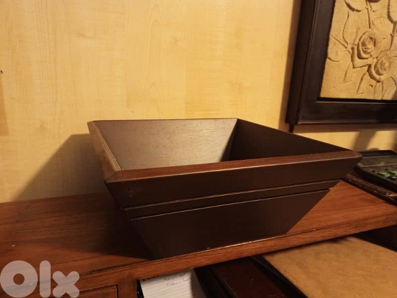 wooden tapered square pot 1