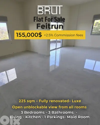 225 sqm Renovated apartment for sale in Faitroun Main Highway