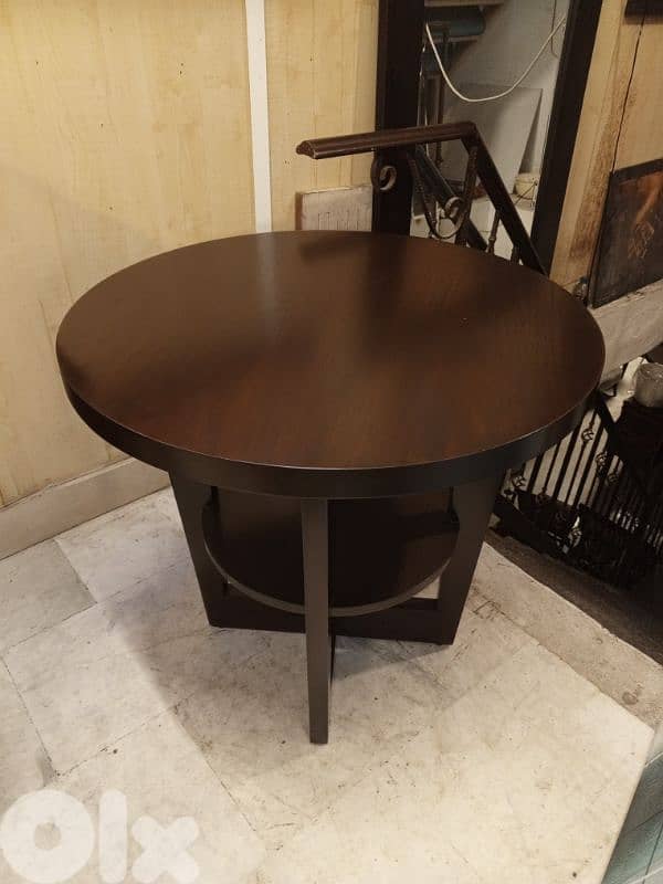 Walnut wood side table 0