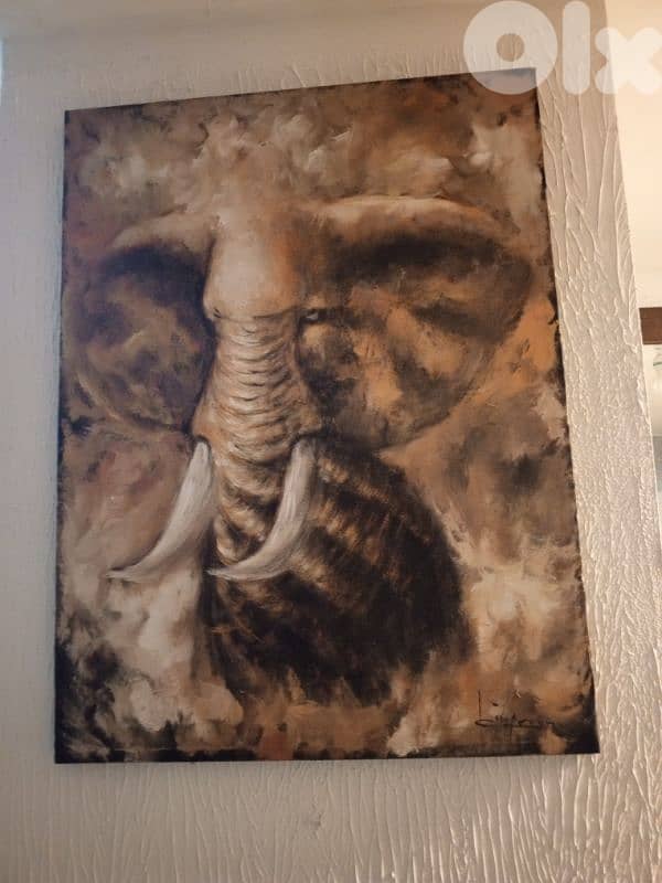 Acrylic elephant painting 1
