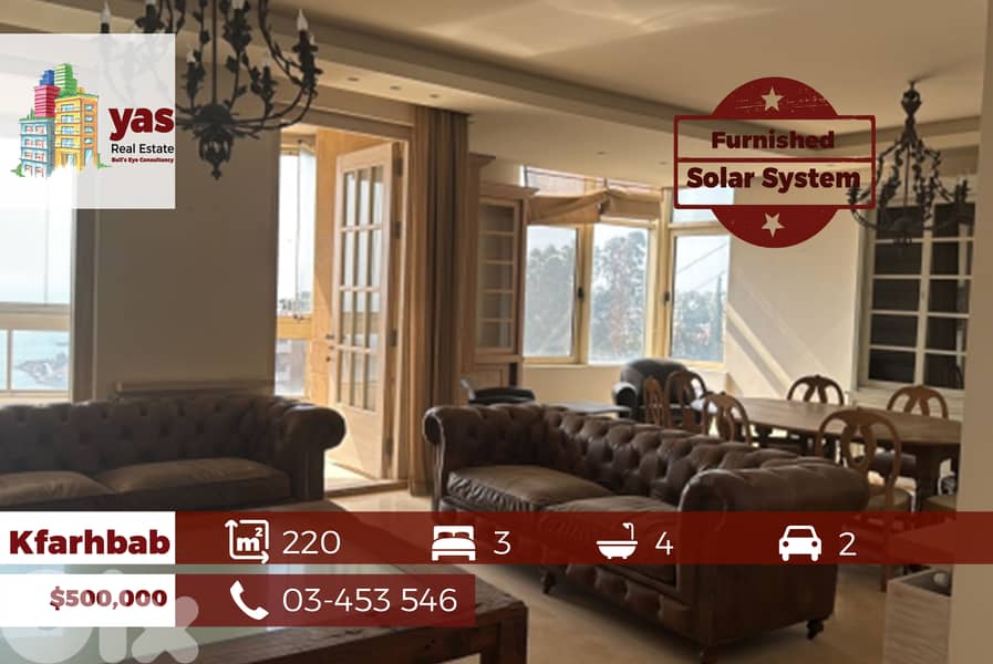 Kfarhbab 220m2 | Furnished | Prime Location | Decorated | JH 0