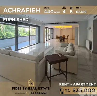 Apartment for rent in Achrafieh EA189 شقة للإيجار في الأشرفية