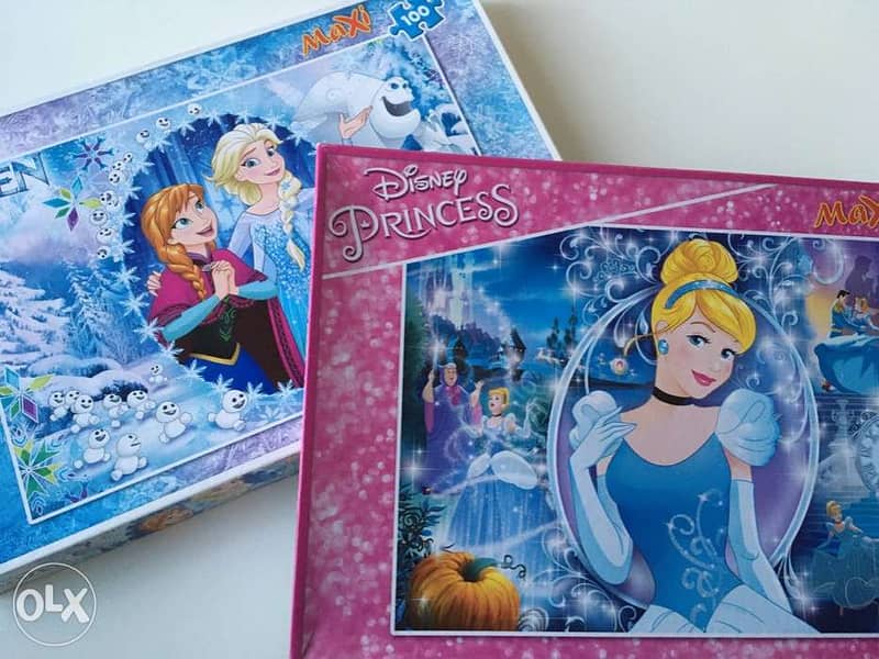 Disney Princess & Frozen Activity Set | 6 Puzzles Total + UNO Card set 1