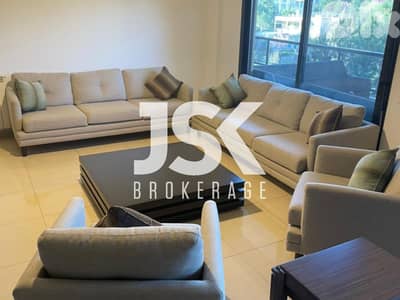 L19909 - Spacious Furnished Apartment With Garden For Rent in Aley