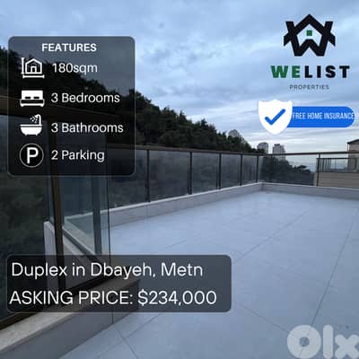 Duplex Apartment for Sale in Dbayeh شقة للبيع في منطقة ضبية