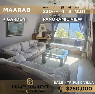 Villa for sale in Maarab RK253 فيلا للبيع في معراب