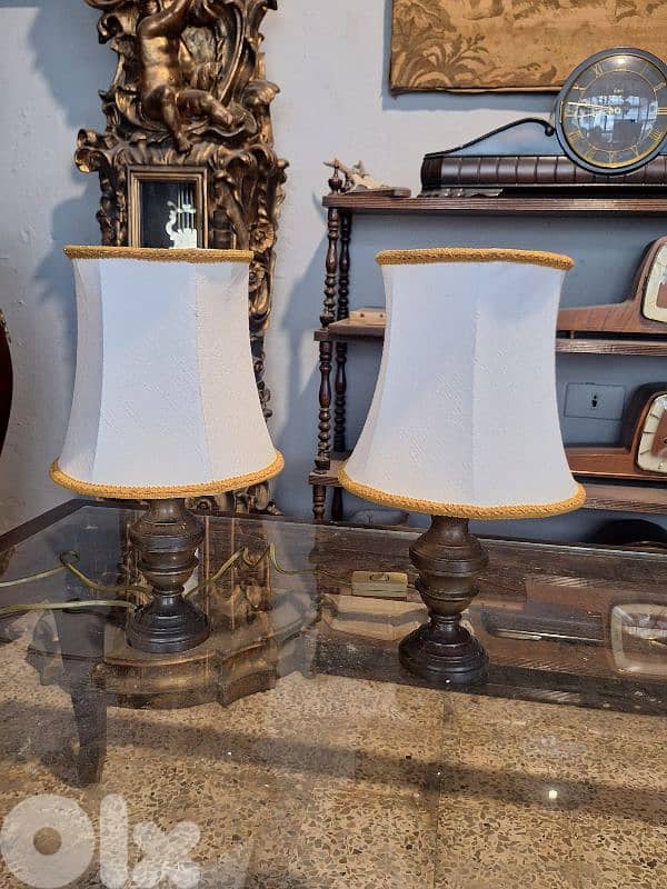 pair of antique bronze lamps 0