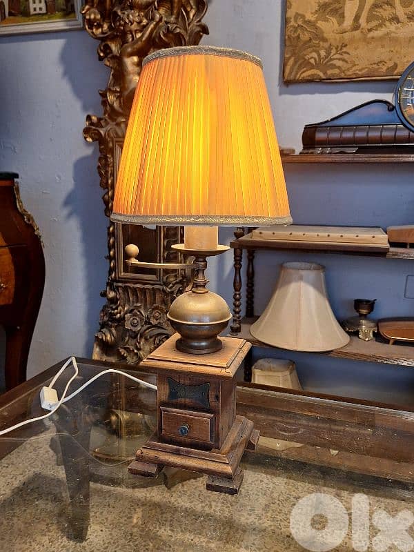 antique coffee grinder base lamp 0