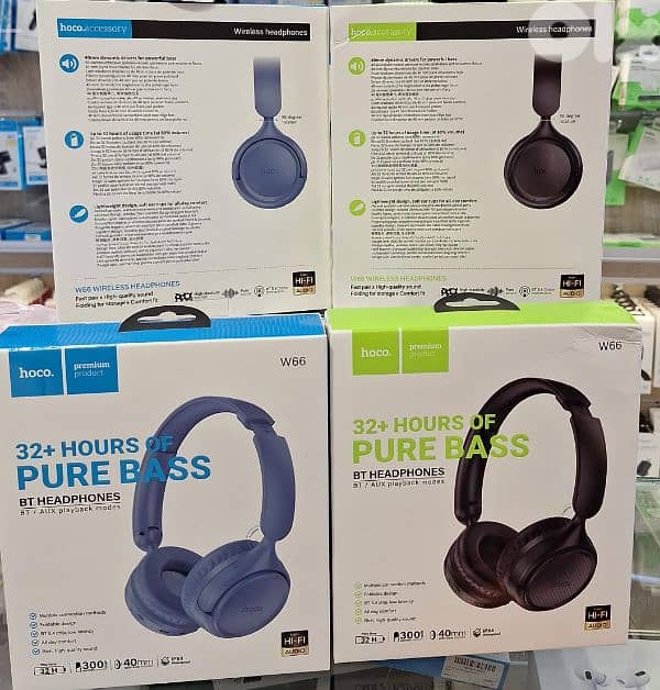 HOCO BT HEADPHONES (BT/AUX PLAYBACK MODES) W66 0
