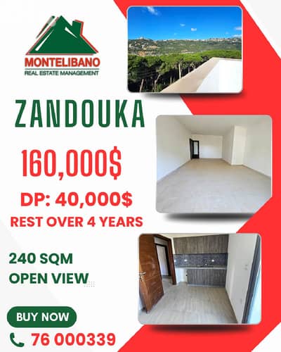 240 sqm Apartment For Sale in Zandouka زندوقة with Installment Plan
