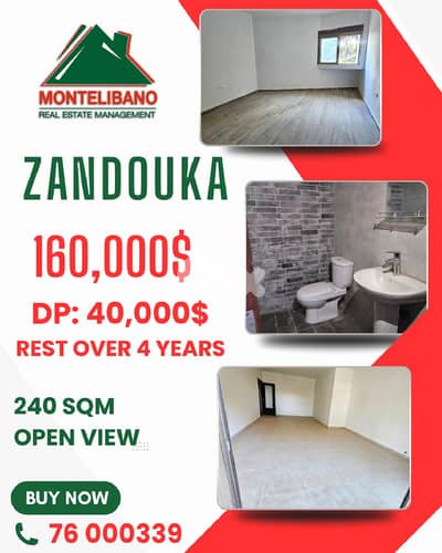 240 sqm Apartment For Sale in Zandouka زندوقة with Installment Plan