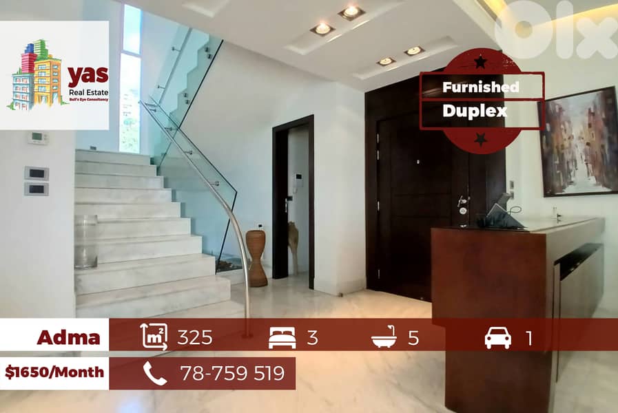 Adma 325m2 | Rent | Furnished Duplex | Panoramic View | IV 0