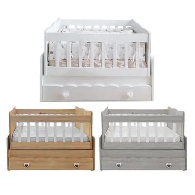Wooden Baby Bed With Dresser - سرير طفل خشبي مع درج
