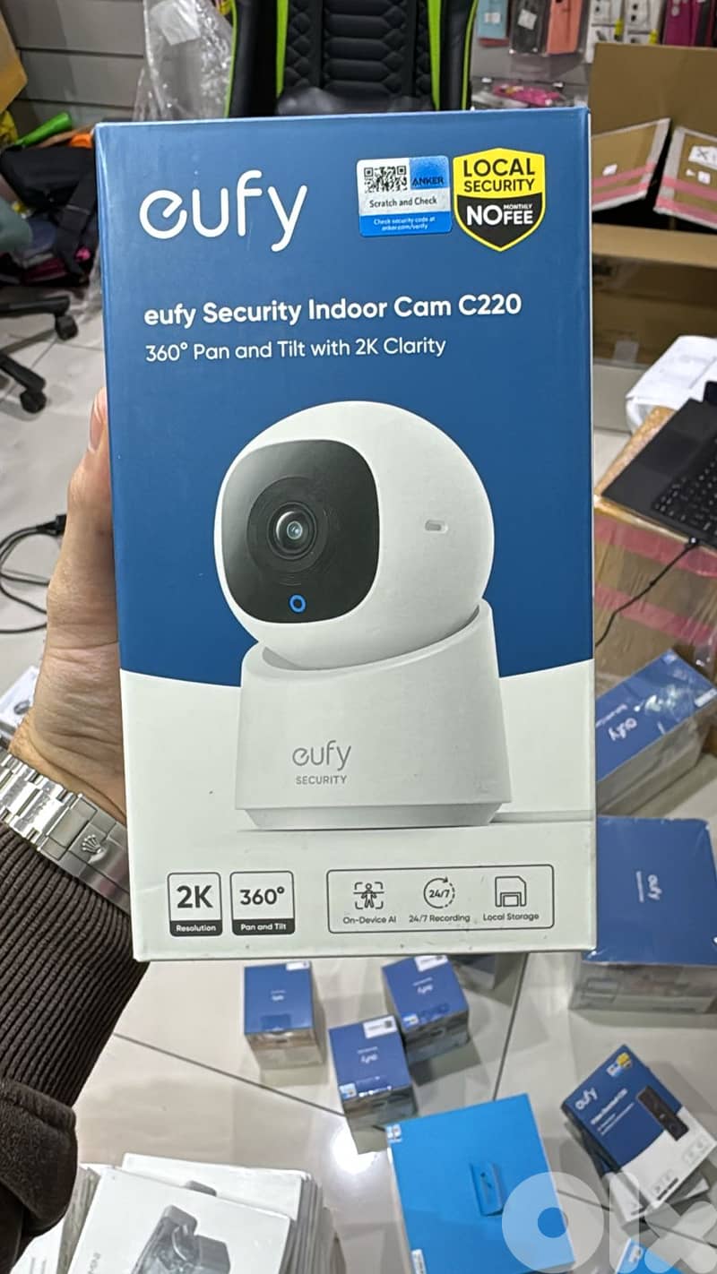 Eufy security indoor cam c220 360 pan and tit with 2k clarity 30$ 0