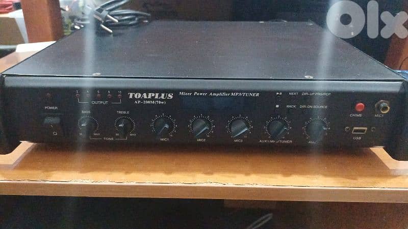 amplifier mixer 100v & 4 ohm 200w 0