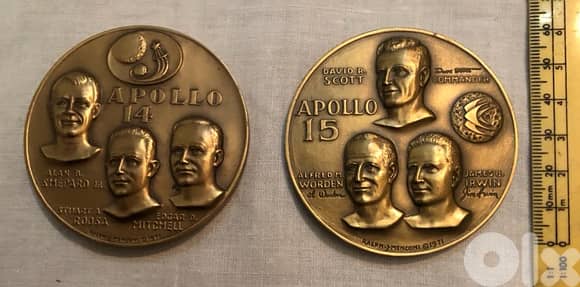 Six Large Bronze Medals Apollo 11 -12- 14 - 15 - 16 2