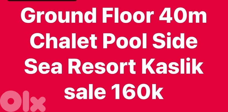 Ground Floor 40m Chalet Pool Side Sea Resort Kaslik Samaya Solemar 0
