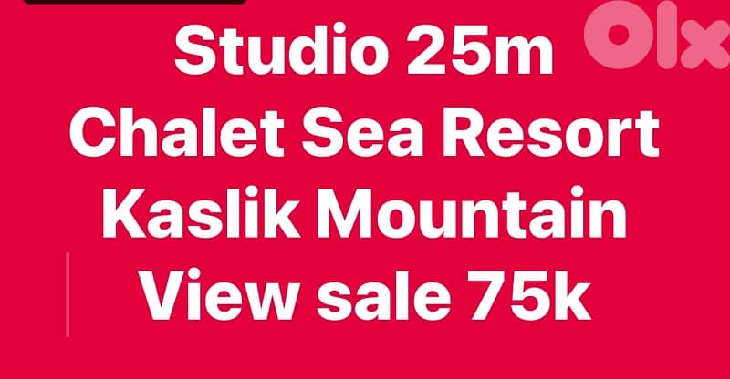 25m Studio Chalet Sea Resort Mountain V Kaslik Solemar Samaya Jounieh 0