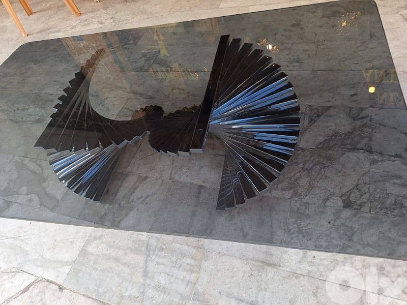 vintage coffee table chrome seventies original 0