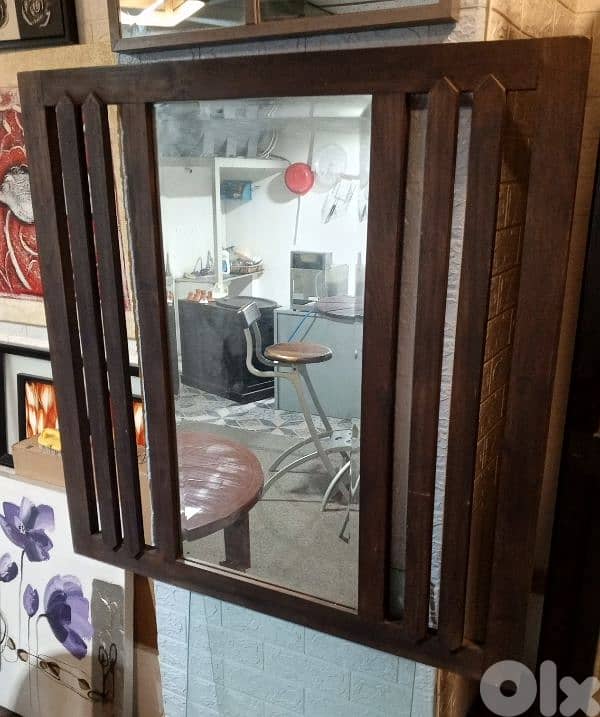 Teak wood mirror 0