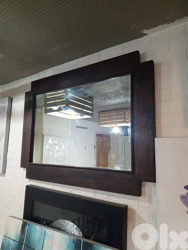 Teak wood mirror 0