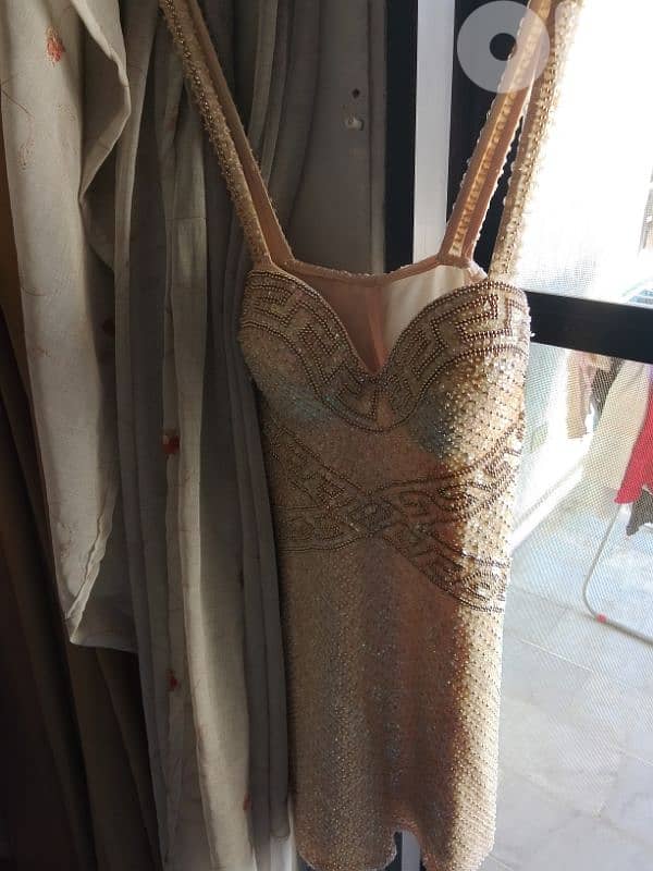 beige gold dress 2
