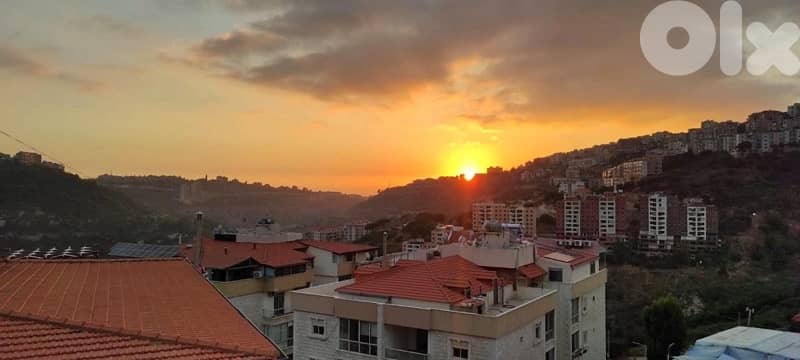 Furnished rooftop apartment in Daychounieh W/ terrace & mountain view 0
